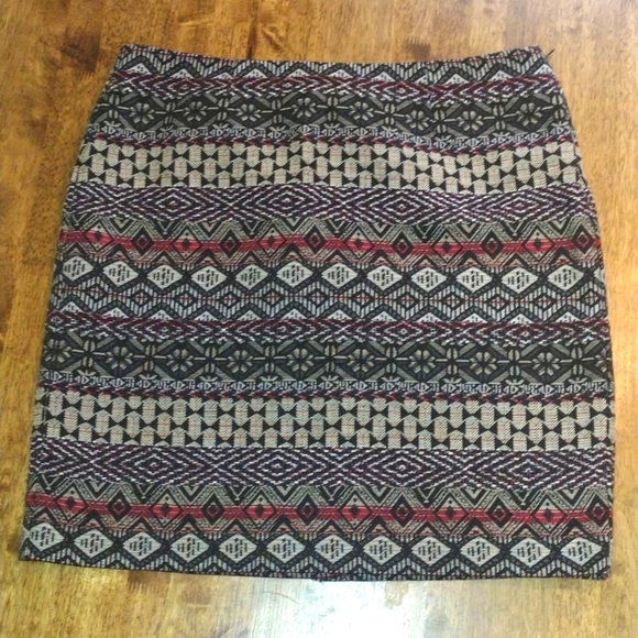 J Jill Cotton Blend Abstract print Midi Skirt M - Picture 1 of 6